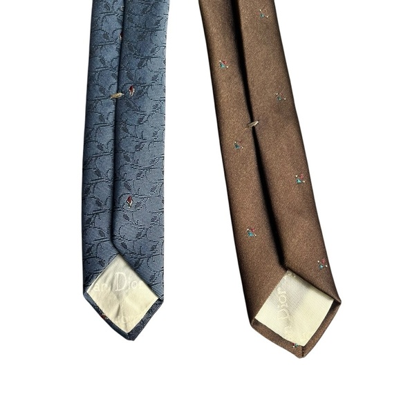 DIOR Vintage 90s Retro Print Ties Made in USA *Set of 2* - Picture 6 of 8